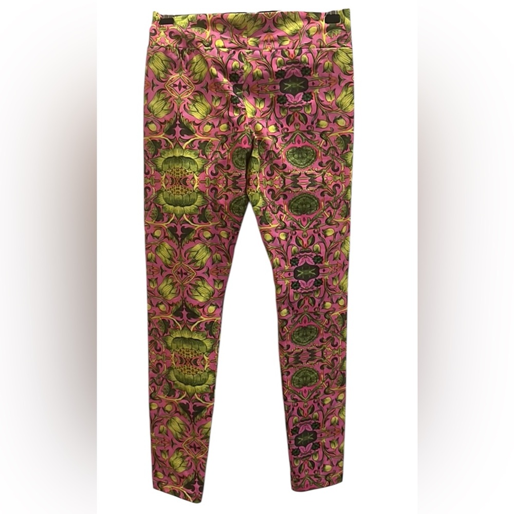 Kristina Mak Leggings Pink Green Psychedelic Print New NWOT USA Medium Run Small - Picture 2 of 8